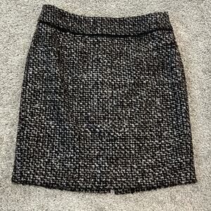NWT $118 Ann Taylor mini skirt size 2 XS tweed black lined preppy classic office